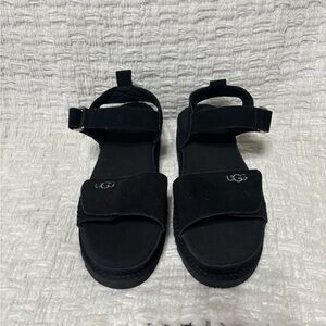 UGG Women's Goldenstar Black Suede Sandals